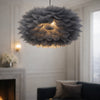 Flora Grey Fabric 1-Light Pendant Light