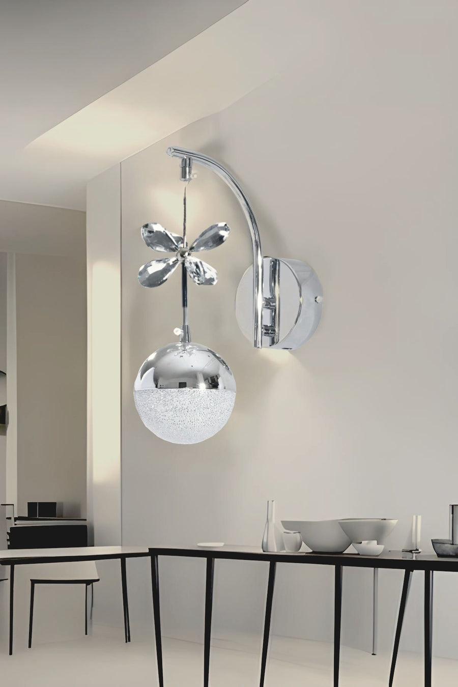 Clasy Chrome 1-Light Wall Light