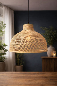 Hawaii Ecru Woven Bohemian 1-Light Pendant Light — view 2