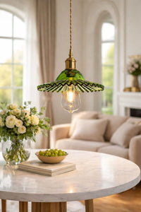 Torino Green Glass Classic 1-Light Pendant Light — view 4