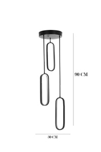 Piero Black 3-Light Pendant Chandelier — view 4
