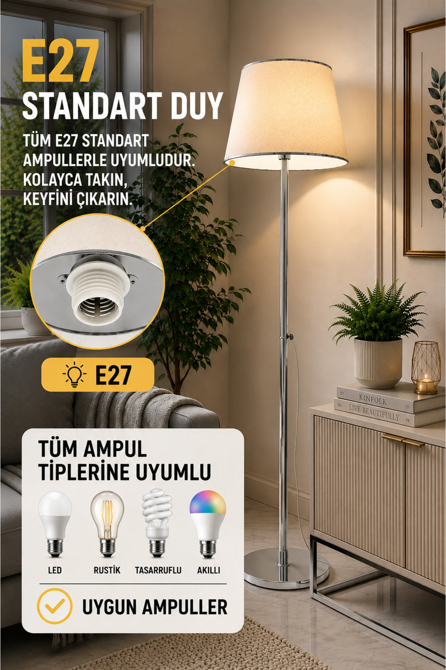 Lucca Chrome Bohemian 145 cm Floor Lamp — alternate view