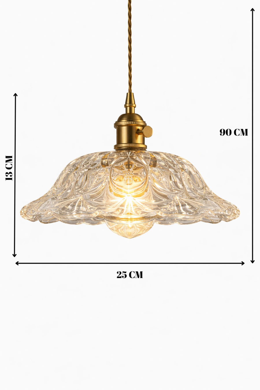 Italiano Clear Glass Classic 1-Light Pendant Light — alternate view